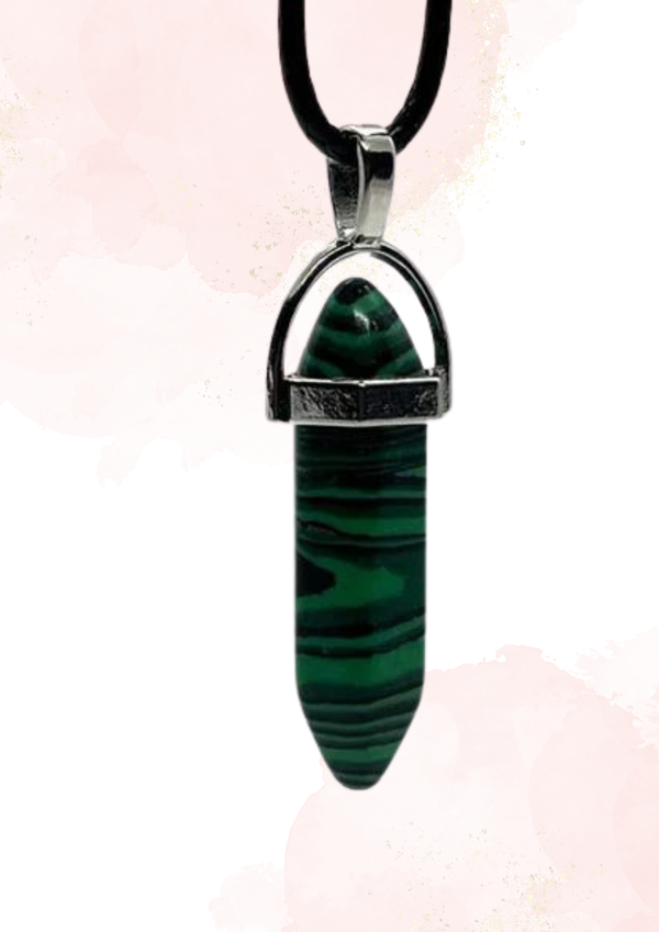kristalhanger met leren ketting